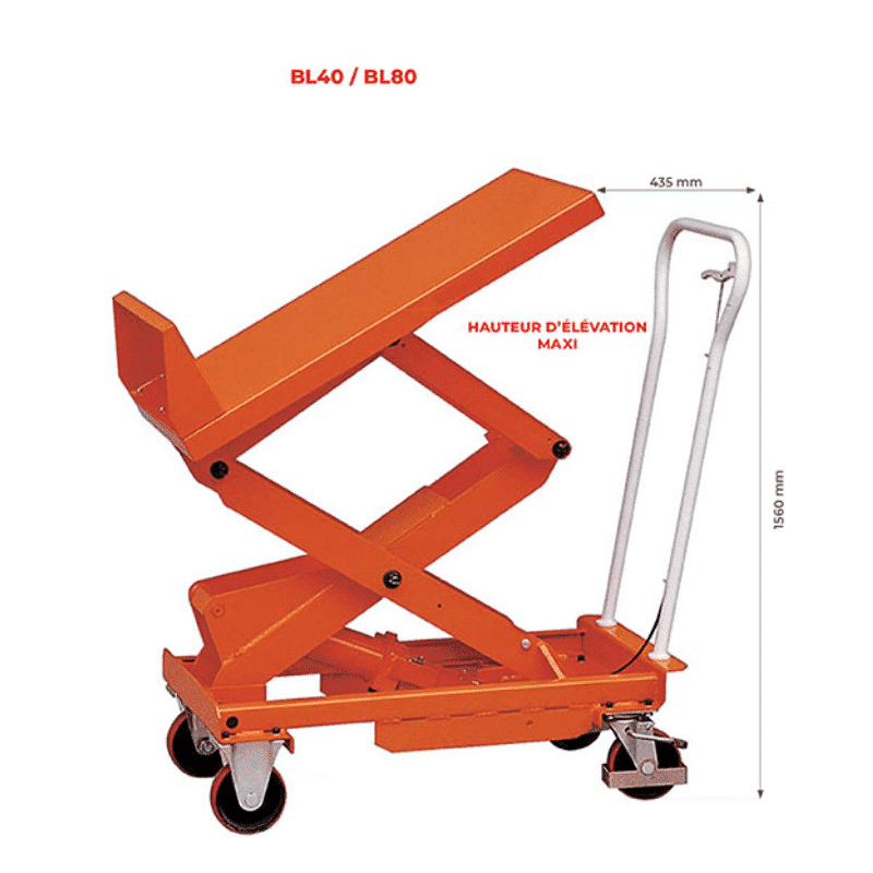 Table élévatrice manuelle inclinable 400 et 800 kg - BL – Image 2