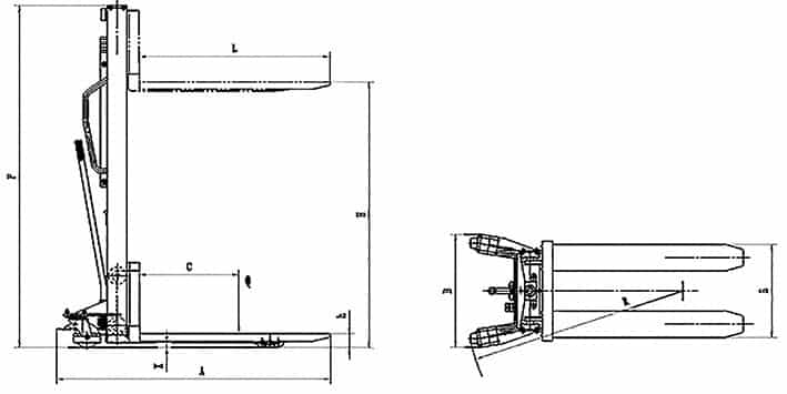 Gerbeur semi-électrique 1000 kg - HES10 – Image 3