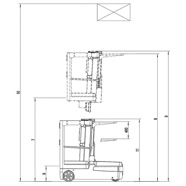 Nacelle stockpicker motorisée hauteur de travail 5000 mm - OPH01E – Image 7